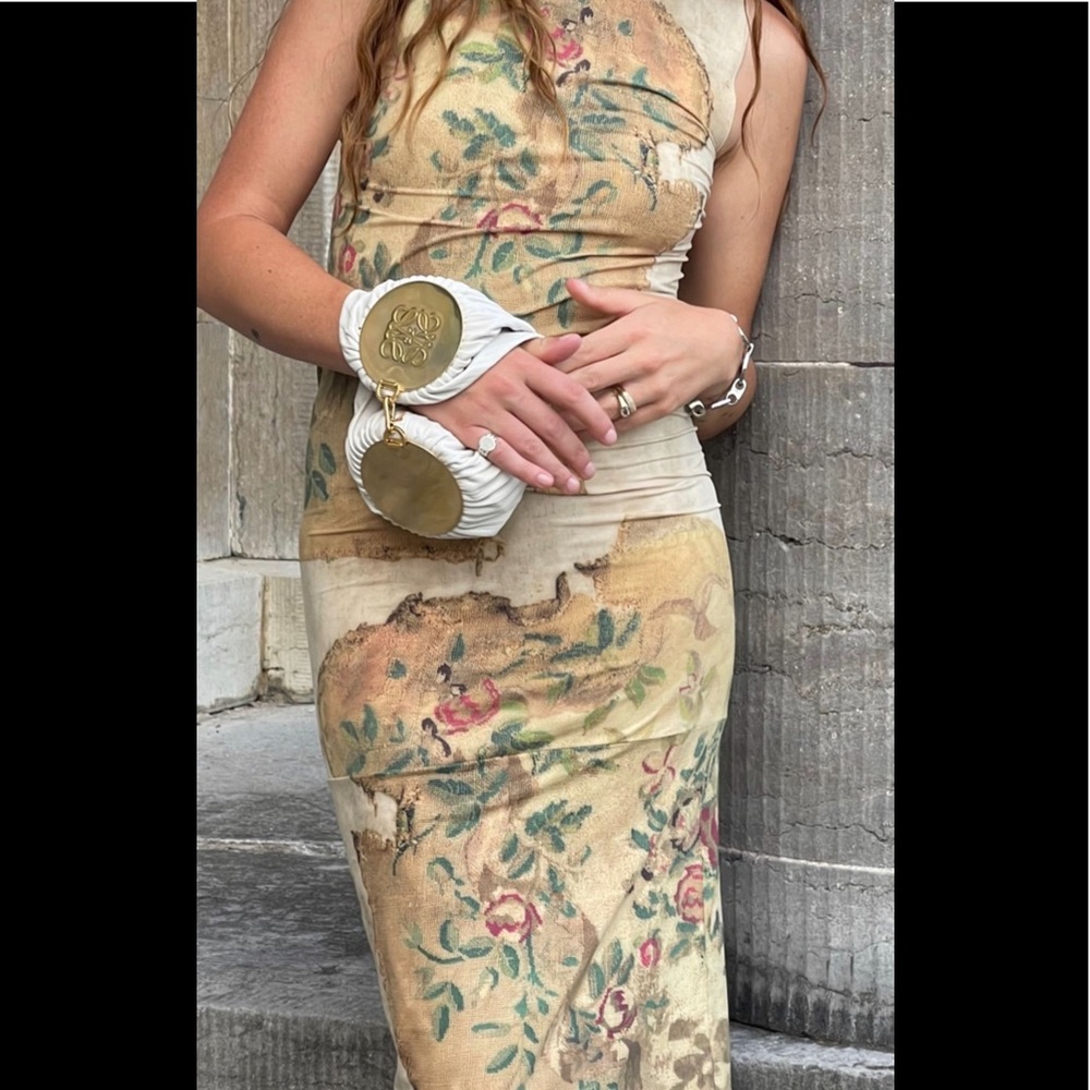 ACNE STUDIOS EIKA RUG PRINT MIDI DRESS sz XS